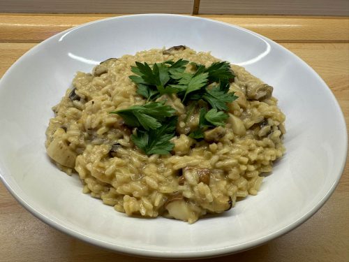 Rizoto s houbami- Risotto con funghi