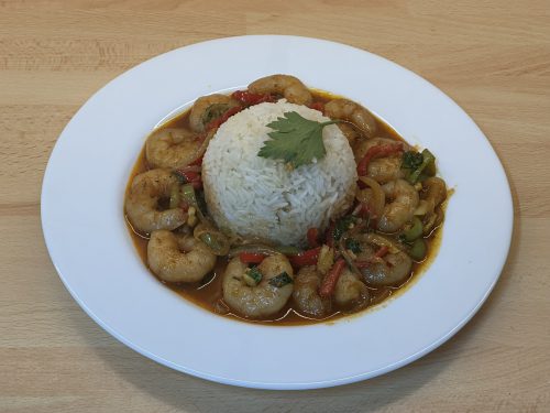 Krevety po cajunsku s rýží a paprikou – Cajun Garlic Shrimp with Rice & Peppers